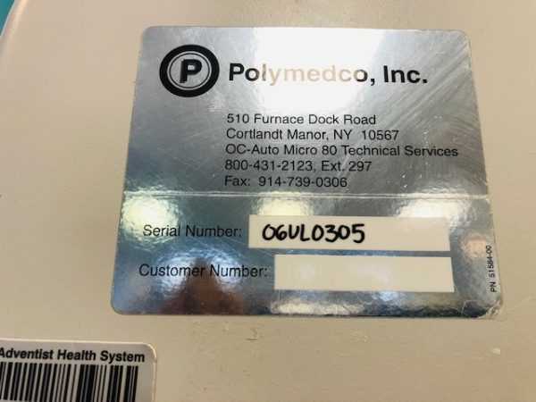 POLYMEDCO MICRO 80 FULLY AUTOMATED FECAL BLOOD ANALYZER (T1708) - Image 5