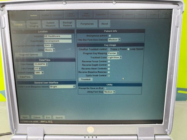 GE LOGIQ e Portable Ultrasound 11/2006 No Probes/PSU, Battery Incl. R4.0.4 (C142) - Image 7
