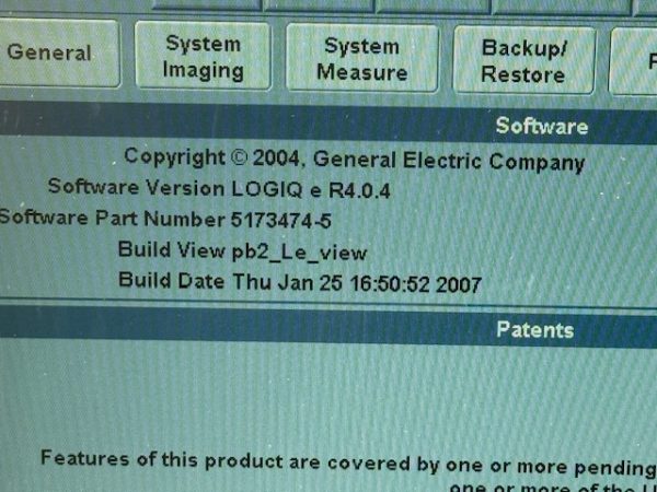 GE LOGIQ e Portable Ultrasound 11/2006 No Probes/PSU, Battery Incl. R4.0.4 (C142) - Image 10