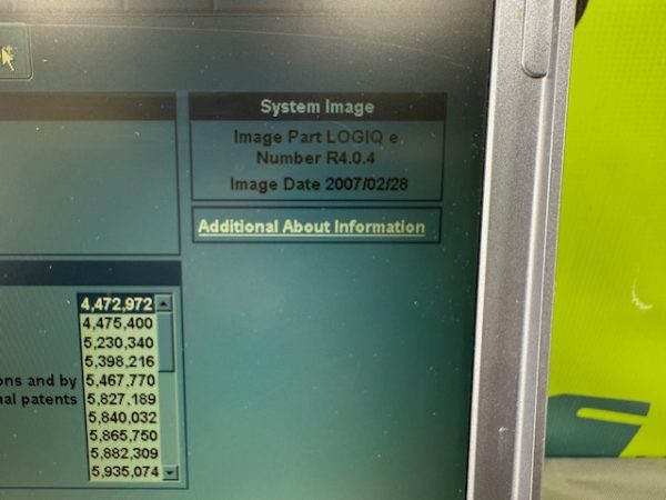 GE LOGIQ e Portable Ultrasound 11/2006 No Probes/PSU, Battery Incl. R4.0.4 (C142) - Image 11