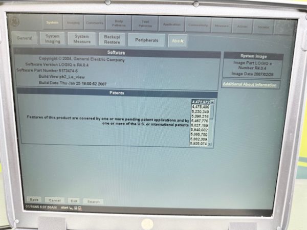 GE LOGIQ e Portable Ultrasound 11/2006 No Probes/PSU, Battery Incl. R4.0.4 (C142) - Image 16