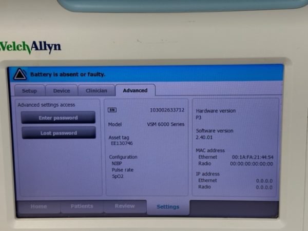 Welch Allyn Vital Signs Monitor 6000 Series (B405) - Image 6