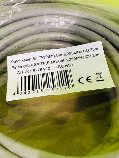 Patchkabel S/FTP (PiMf) Cat 6 250 MHz CU 20m Cable (B640) - Image 2