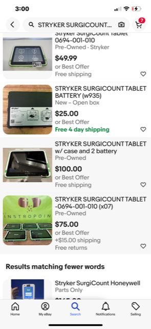 STRYKER SURGICOUNT TABLET -0694-001-010 (B127) - Image 6