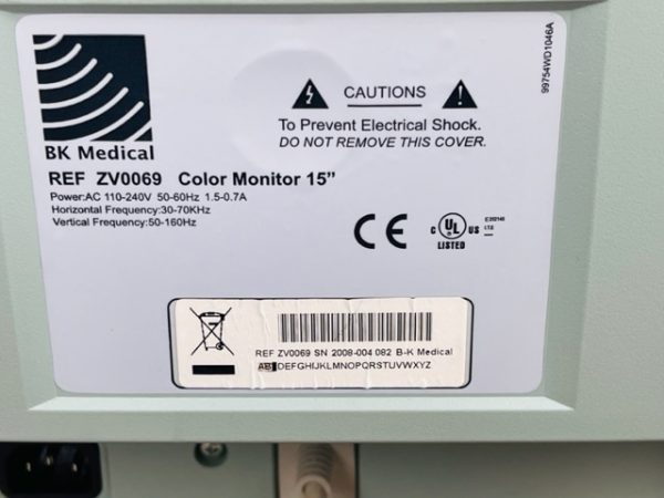 B-K Medical REF ZV0069 Color Monitor 15" Ultrasound Screen Display (B209) - Image 5