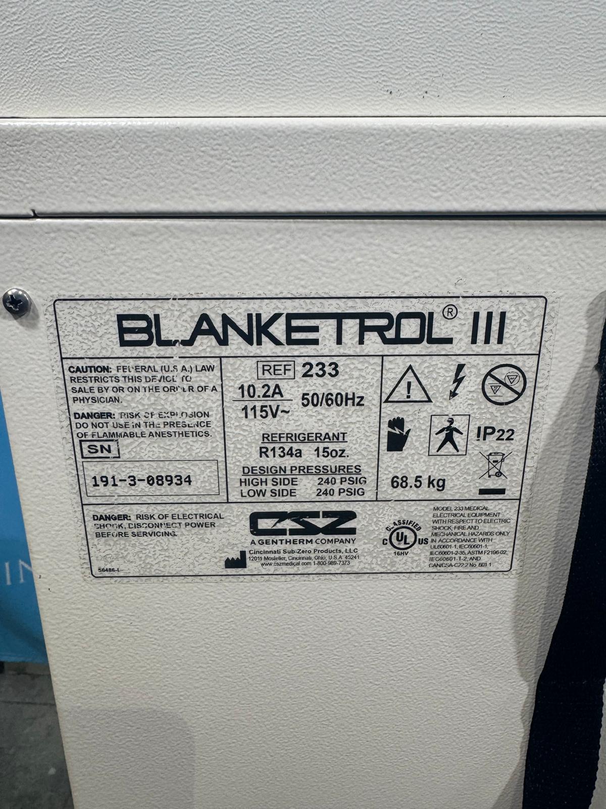 Lot of 3 CSZ Blanketrol III 233 Patient Warming Units w/ Hoses (C210) - Image 4