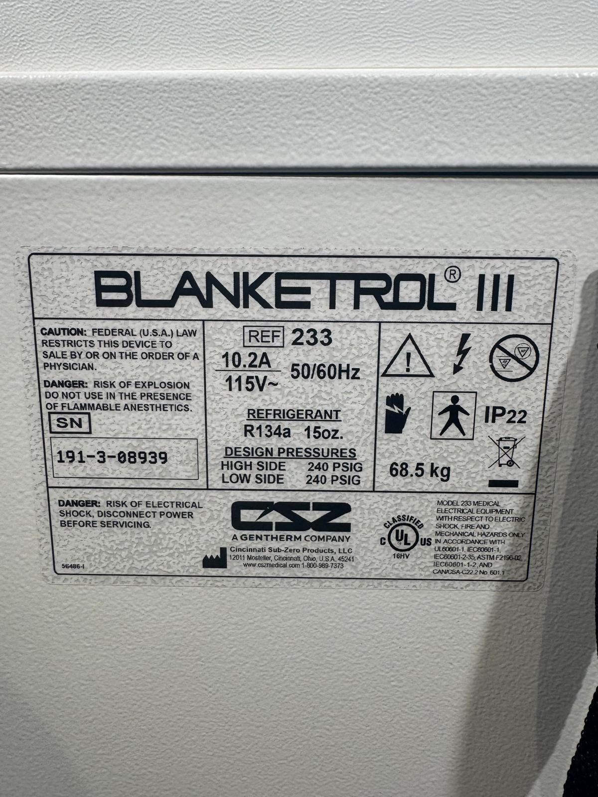 Lot of 3 CSZ Blanketrol III 233 Patient Warming Units w/ Hoses (C210) - Image 3