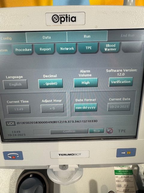 Terumo BCT Spectra Optia Apheresis System DOM: 2012 SN: 1P01310 (C205) - Image 16