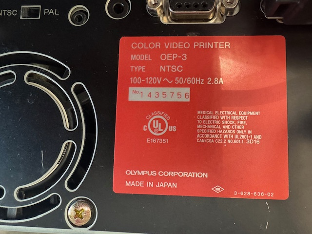 Olympus WM-D60 Endoscopy Cart w/ OEP-3 Printer & Keyboard (C291) - Image 20