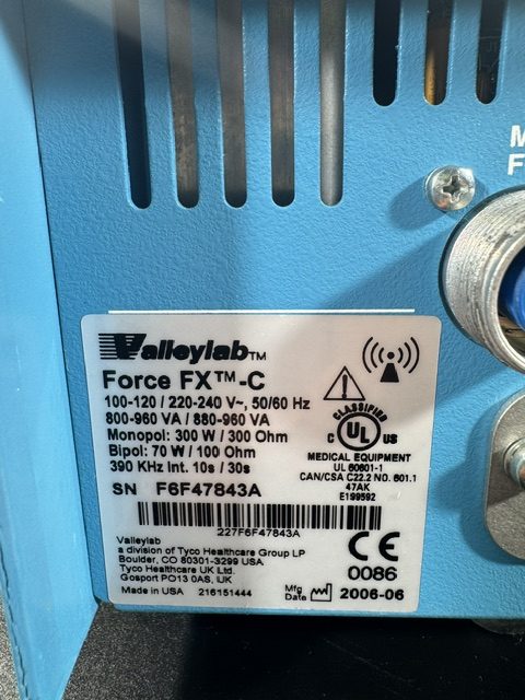 Valleylab Force FX-C with Footswitches and Power Cord (C393) - Image 22