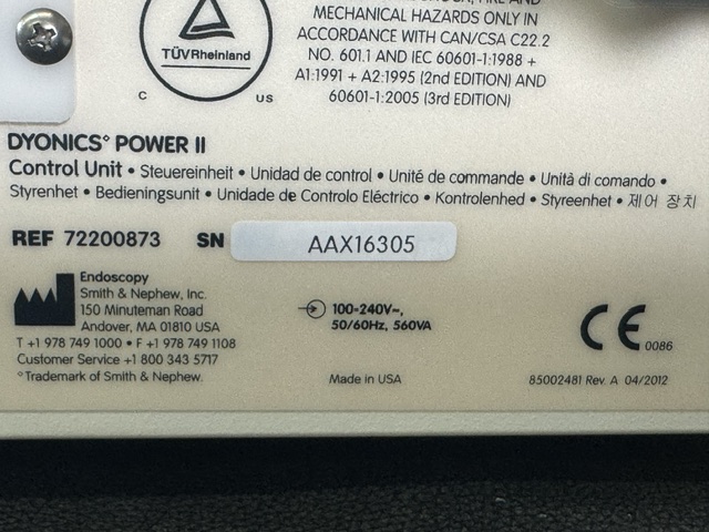 SMITH&NEPHEW DYONICS POWER II CONTROL SYSTEM (C427) - Image 3